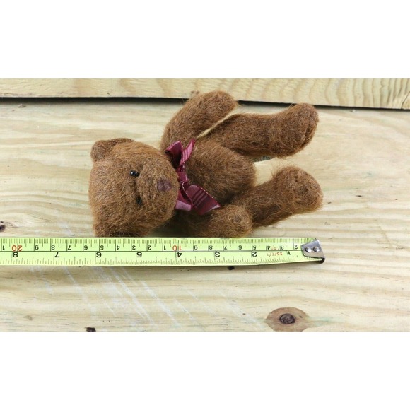 RUSS PLUSH Cameron Mohair Brown Teddy Bear 5.5" Mini Vintage Stuffed Animal - Picture 2 of 5